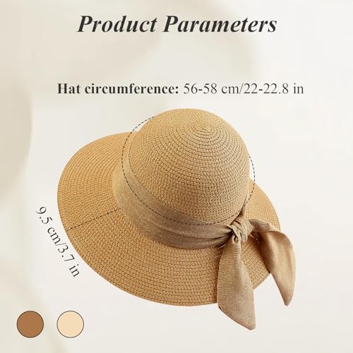Sombrero femenino de paja para sol con ala ancha miniatura 2