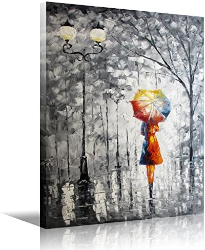 Eatco HD Art Wooden Framed Wall Art Oil Painting On Canvas lady under the umbrella Living Room Decor Stretched ready to Hang HD Prints on Canvas Art 30x40 inch(70x100cm) 1pc