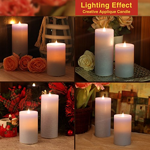 Simplux Battery Operated Lights With Timer, Real Wax Candle For Home, Wedding, Dinner Decoration, 3X5 Inches, Blue #TOP4