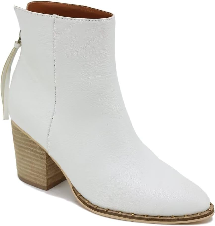 Women's Suede Ankle Booties Western Cowboy Boots Cowgirl Boots Pointed Toe Boots Stacked Block Heel Boots