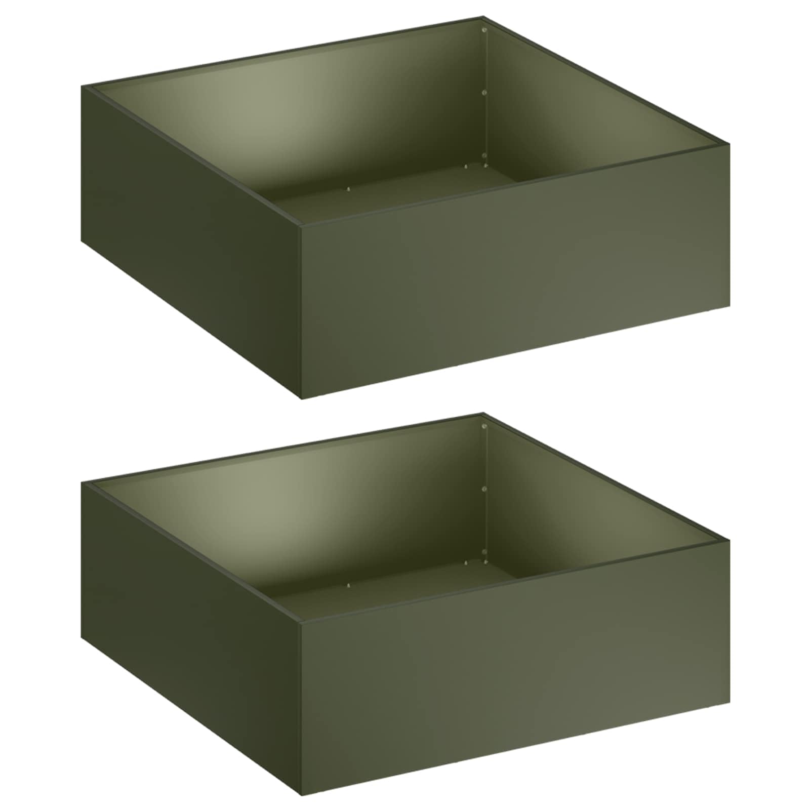 Genérico Macetero de Jardín 2 uds. Verde Oliva 40 x 40 x 20 cm,Casa y jardín,Maceteros y jardineras,5.2 kg-8004987