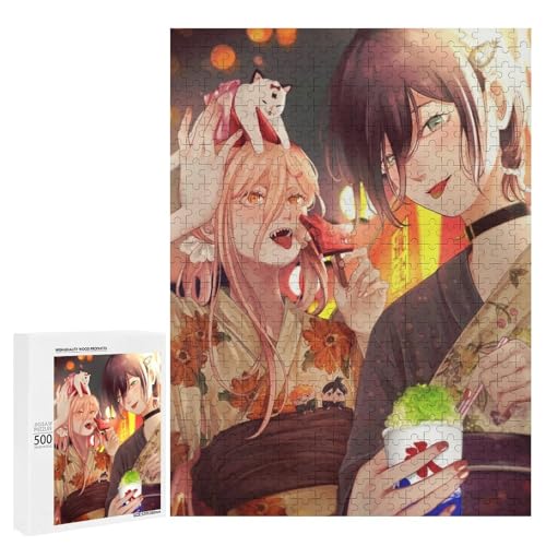 チェンソーマン 80 パズル ジグソーパズル 木製素材 ホーム リラクゼーション かわいい 装飾 贈り物 子供 快適なタッチ 新年 お祭り 大人用 500 PCS