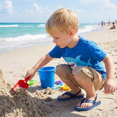 Image of WateLves Girls & Boys Kids Flip Flop summer Slide Sandals Slip on Suitable for Bath Shower Beach pool (Little Kid /Big Kid)