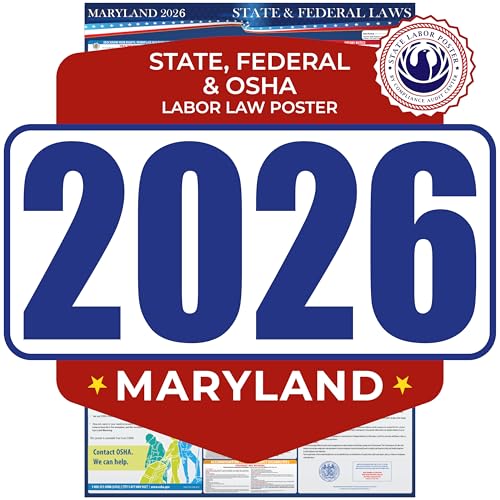 Image of 2026 Maryland State & Federal Mandatory Labor Law Poster, OSHA Compliant
