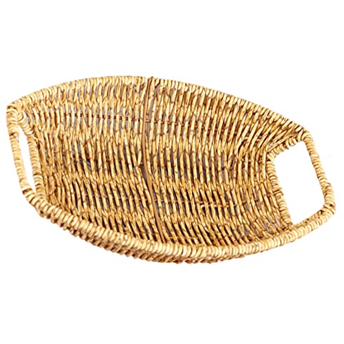 Cabilock Handmade Snack Storage Basket Decorative Storage Holder for Organizing Fruits and Sundries Material Versatile Desktop Use Light