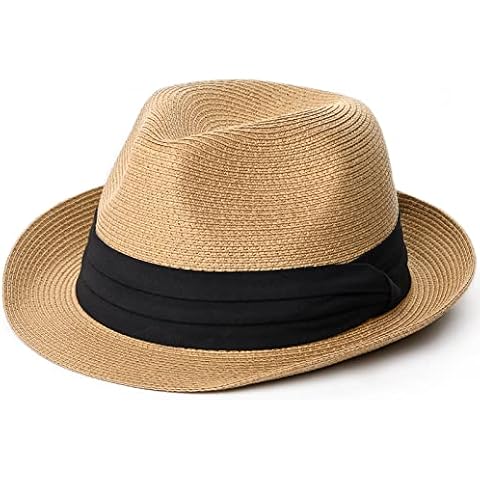 FURTALK Fedora Damen Panamahut Herren Strohhut im Trilby-Look Verschiedene Größen Strandhut Cover
