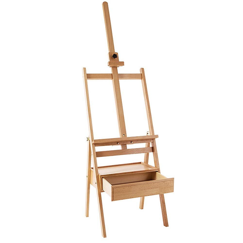 NGDFGR Easel Portable Artist Easel With Box Storage Drawer Canvas Holder Stand Adjustable H150-192Cm X W43Cm X D43Cm Field Studio,