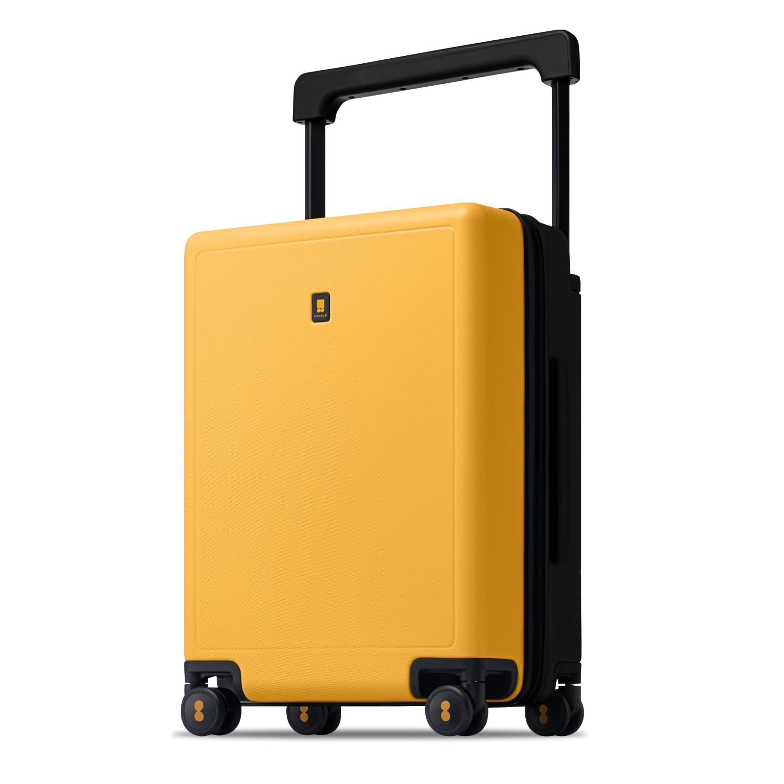Wide Handle Carry on Luggage, 20” Hardshell Suitcase, Yellowblack