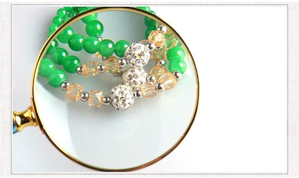 Lupa Lupa de Mano, Mango de Metal sólido y Vidrio Genuino, una Lupa para Lectura, Rompecabezas y Lupa de Lectura para Pasatiempos Interesting