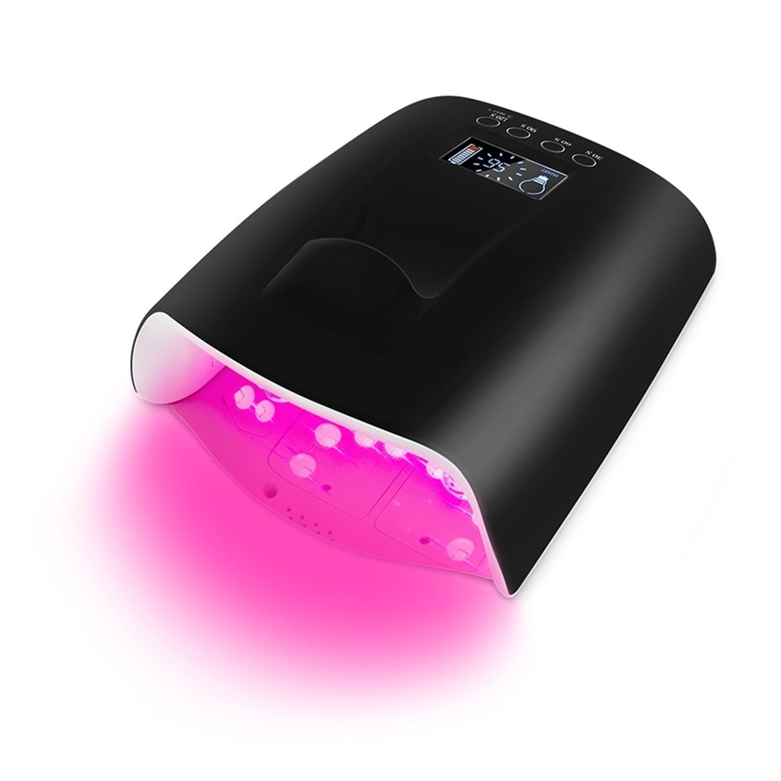 Lampa UV do Paznokci, Lampa LED UV do paznokci Bezprzewodowa CZERWONA lampa Bezprzewodowa 60 W Lampa LED UV do paznokci do utwardzania lakieru żelowego Bezprzewodowa z baterią litową 60 W Pro Light,D