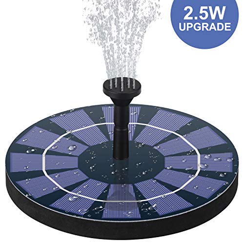 jerayley Solar Fountain Pump for Bird Bath with Battery Backup, 2.5W Solar Powered Water Fountain for Small Pond,Garden