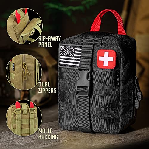 EVERLIT 250 Pieces Survival First Aid Kit IFAK EMT Molle Pouch Survival