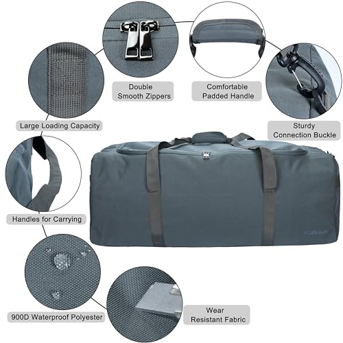 Large Duffle Bag for Travel, 100L Travel Bags for Men Extra Large Duffel Bag Water & Tear Resistant Women Weekender Bag w/Shoulder Strap for House Moving Travel Essentials Camping Gear Storage3