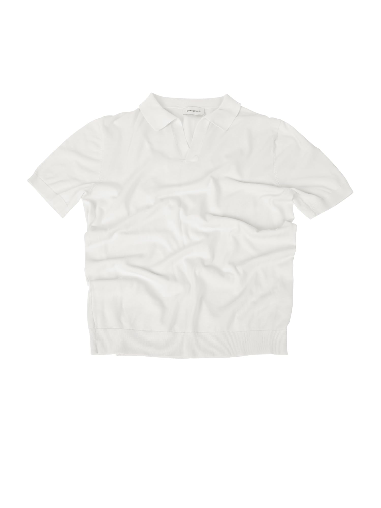 Diana Studio - Polo Rasata in Maglia senza bottoni, Uomo, 100% Cotone leggero extra ritorto, Maniche corte, Casual fit