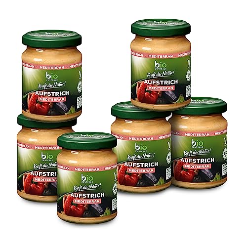 biozentrale Brotaufstrich Mediterran | 6 x 125 g Bio | vegan, gluten- & laktosefrei | aromatisch cremig | Aufstrich auf Basis von Sonnenblumenkernen | lecker auf Brot oder zum Verfeinern von Gerichten