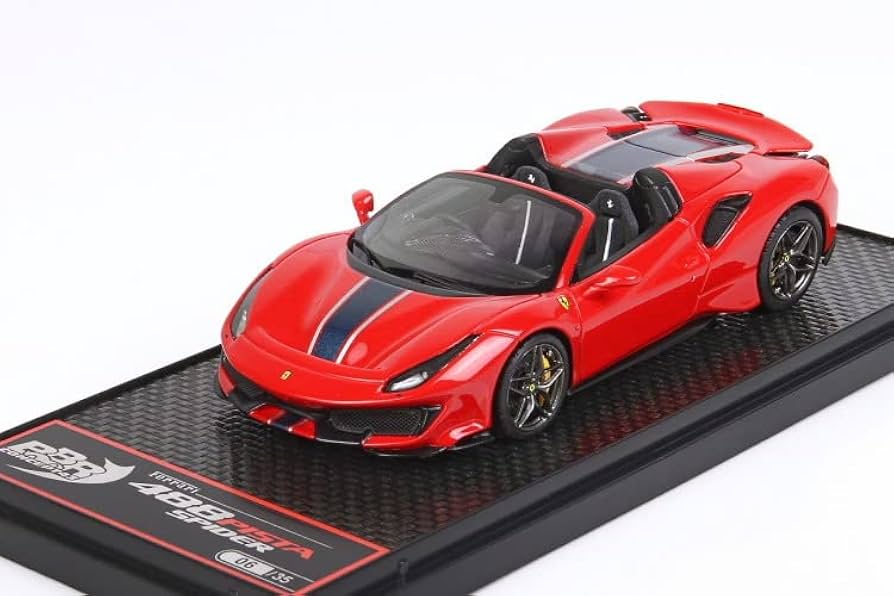 【値下げしました】フェラーリ　488ピスタ　ミニカー Amazon | BBR 1/43 フェラーリ 488 ピスタ スパイダー 右