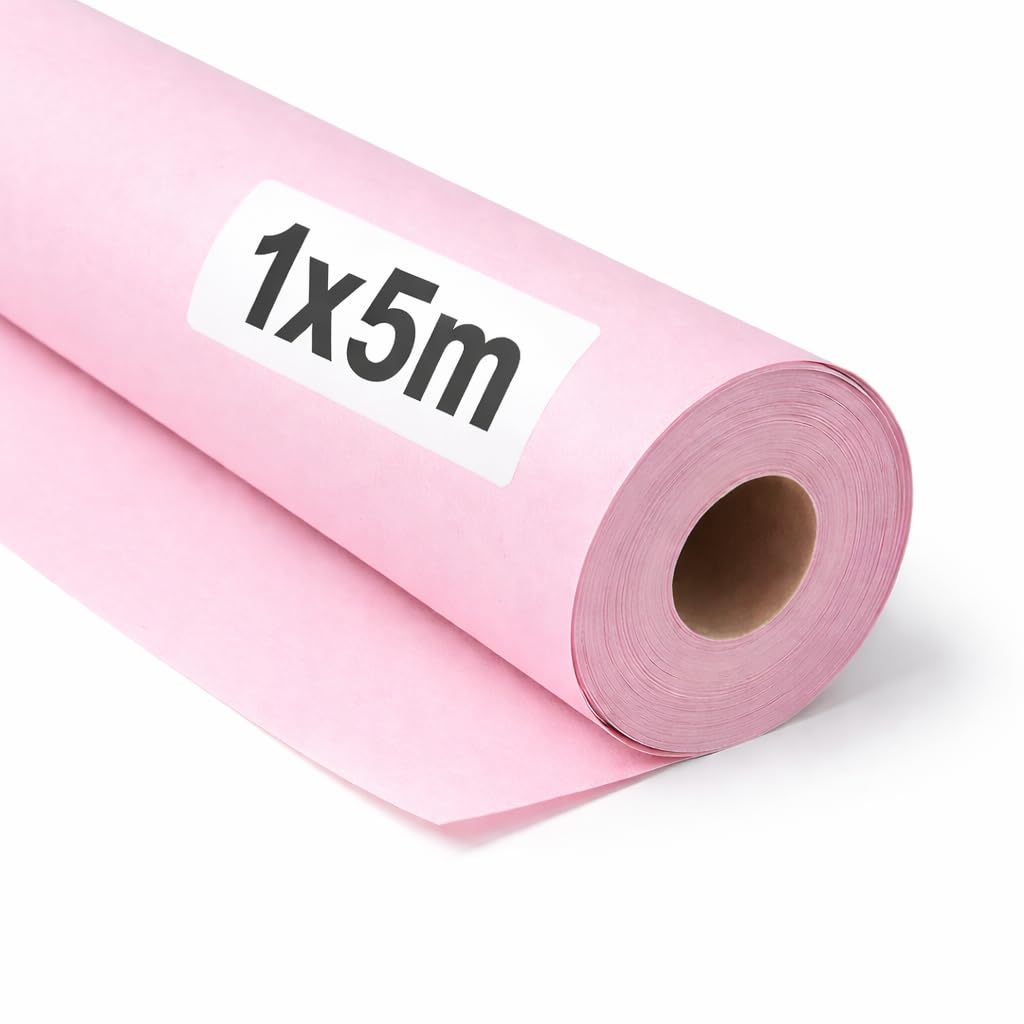 OFITURIA Kraftpapier Rosa Pastell – Rolle 1 × 5 m – 6 Rollen – Geschenkpapier Und Verpackungspapier – Bastelpapier Für DIY, Dekoration Und Schnittmuster – Reißfest Und Leicht Zuschneidbar