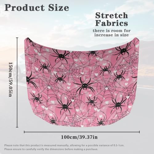 Image of Car Hood Cover Pink Spider Web Print Car Hood Protector Waterproof Universal Automotive Exterior Accessories Halloween Decorations for Compact Vehicles Sedans Trucks SUVs Pickup (59x39 Inch)