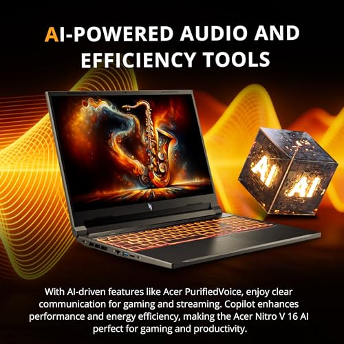 Image of acer Nitro V 16 AI Gaming Laptop, 16 inch WUXGA 180Hz Display, AMD Ryzen 5 240, GeForce RTX 5050 8GB GDDR6, 16GB DDR5, 512GB SSD, Backlit Keyboard, Copilot, Win 11 Pro, Black, 1TB Docking Station Set