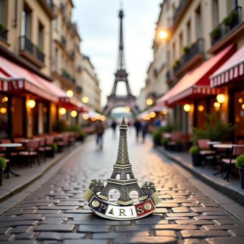 Imanes decorativos Torre Eiffel metálicos 3D set 2 miniatura 5