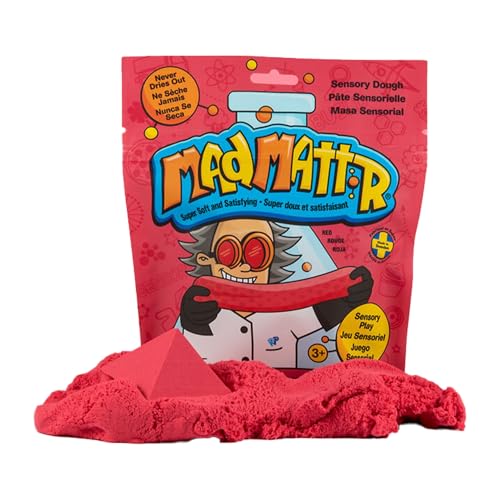 Mad Mattr 10 oz Sensory Dough Pouch Soft Stretchy Play Dough for Kids Never Dries Out Mess-Free Modeling Clay for Creative Sensory Play Ages 3 and Up Red