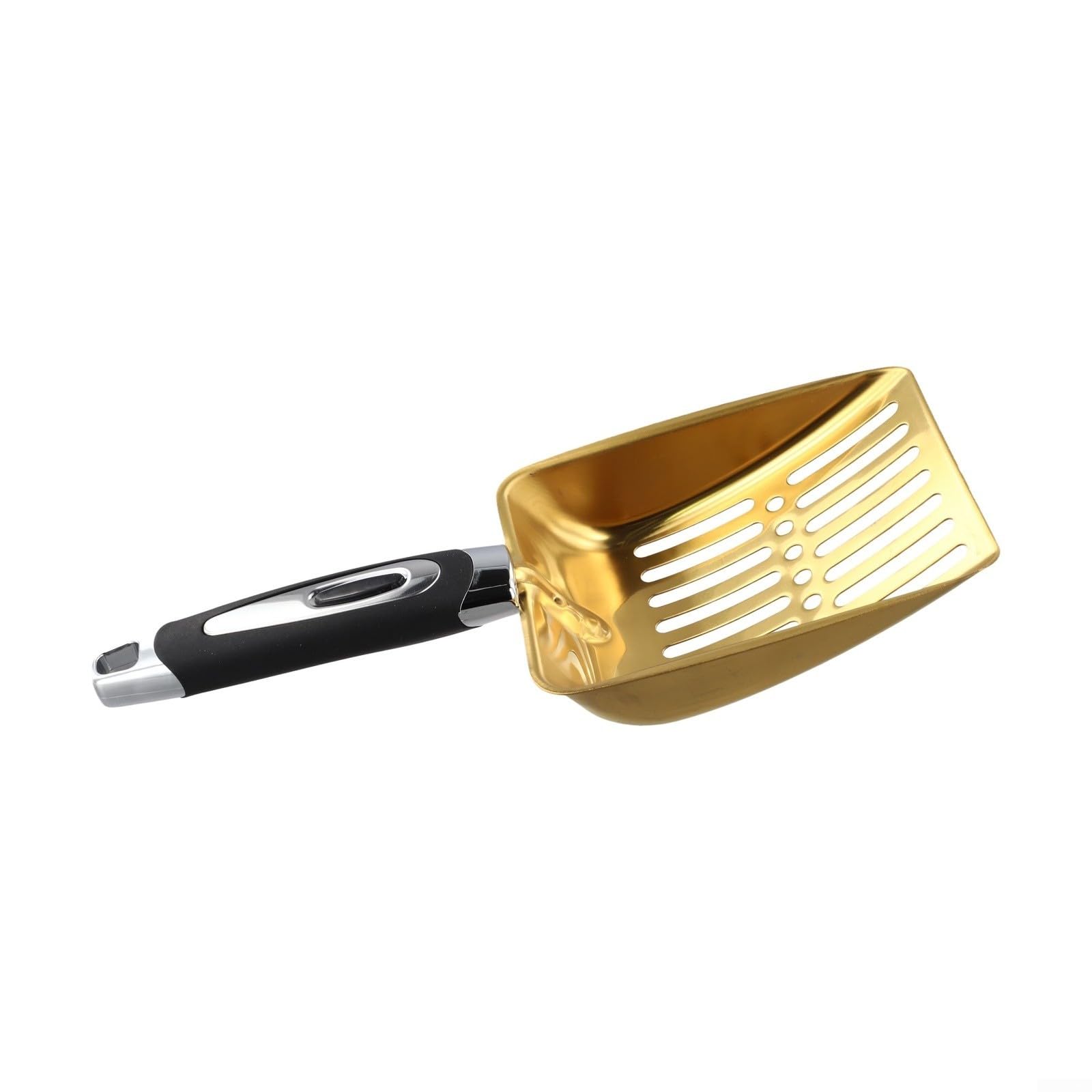 Pala hueca para cenizas de chimenea, pala de hierro resistente al calor para una eliminación eficiente de cenizas de estufas de leña, hogueras y parrillas, 25,5 cm (dorado)