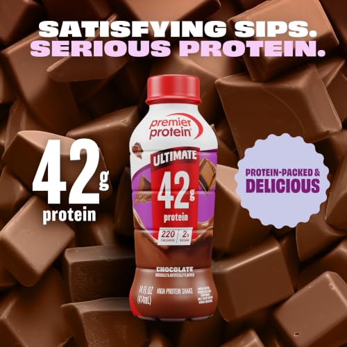 Image of Premier Protein ULTIMATE 42g High Protein Shake, Chocolate, 4 Pack | 220 Calories, 2g Sugar, 24 Vitamins & Minerals, Supports Muscle Health, Gluten-Free, Protein Snack, 14 oz
