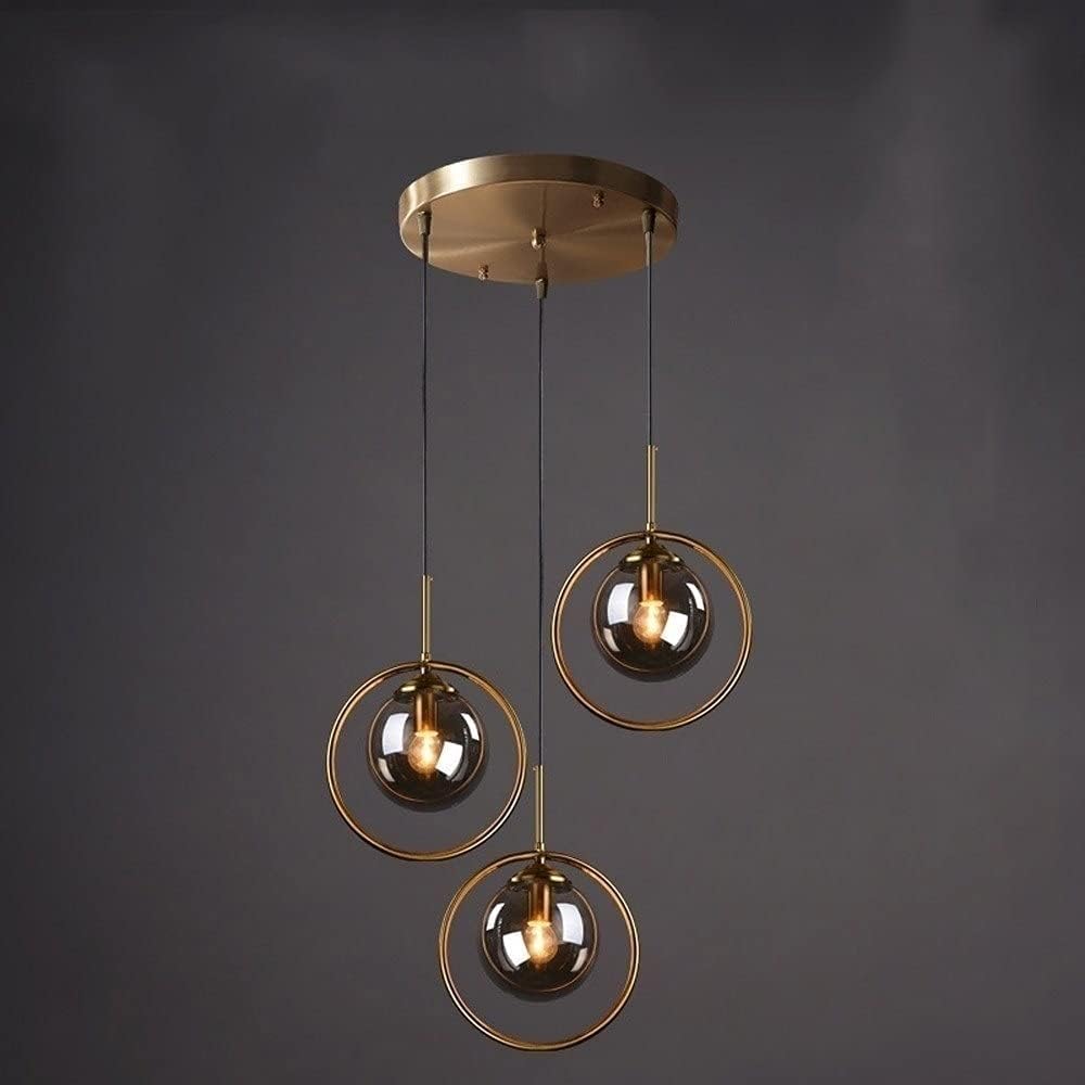 RRJJ Indoor Chandelier, Cone Clear Glass Light Shade Hanging Pendant Light Lamp Fixture Industrial V-intage Loft Kitchen Bar Fittings Ceiling Lights Chandelier Compatible with Living R