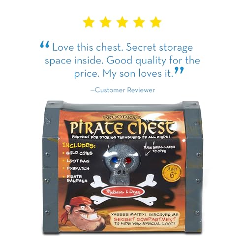 Melissa & Doug Wooden Pirate Chest Pretend Play Set - image 5