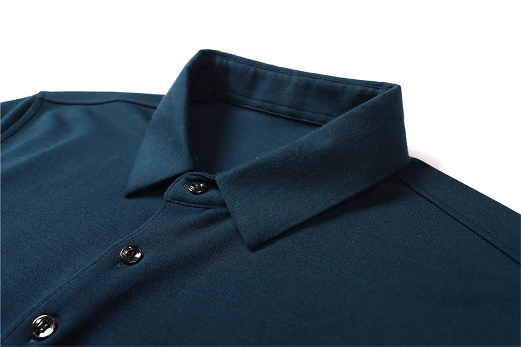 Uomini manica lunga polo-camicia abbigliamento, primavera autunno puro colore Business Top Casual