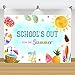 End of School Year Backdrop for Kids Summer Schools Out Pool Party Photography Background Decorations End of Year Celebration Summer Kick Off Party Banner Supplies 7x5ft