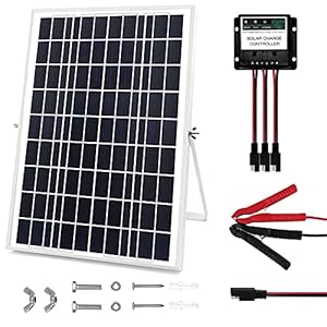 Solar Panel Kit 30 Watt 12V Waterproof Solar Battery Charger with 5A Charge Controller and Adjustable Mount Bracket…