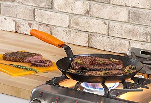 Lodge Silicone Hot Handle Holder for Seasoned Steel Pans, Black, 7 Inches