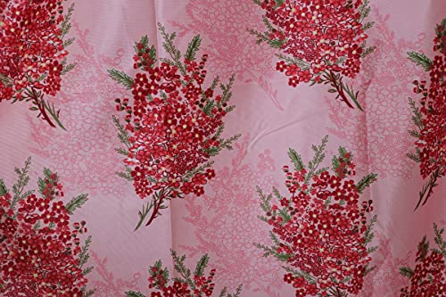 Image of Exporthub 2 Pieces Heavy Quality Digital 3D Printed Red Flowers Eyelet Door Curtains (Size - 4 x 7 Feet, Length 7 Feet) EHSPR786 74