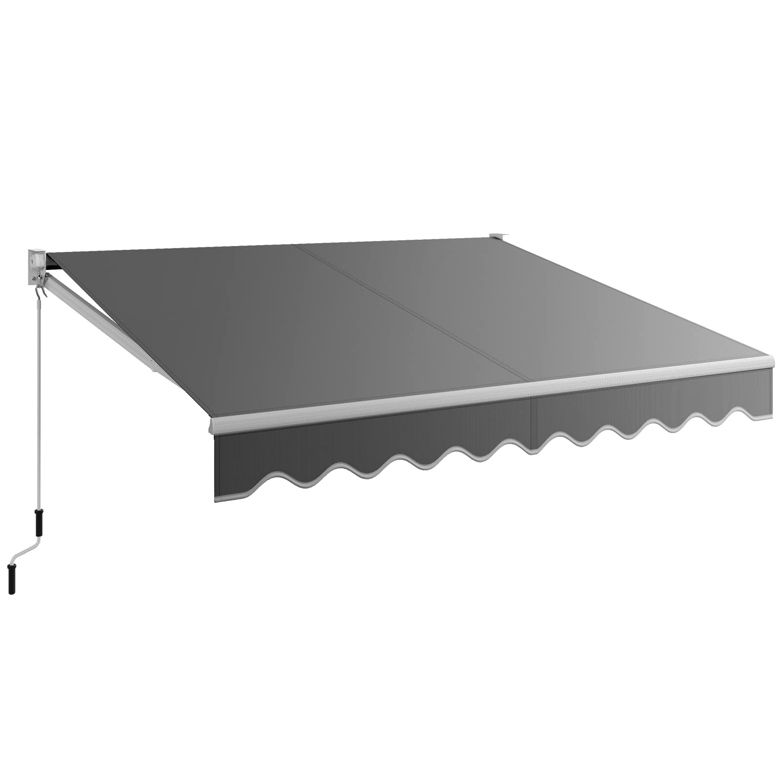 RELAX4LIFE Tenda da Sole con Bracci Estensibili 295x250cm con Manovella Manuale, Angolazione Regolabile per Balcone e Terrazzo, GRIGIO