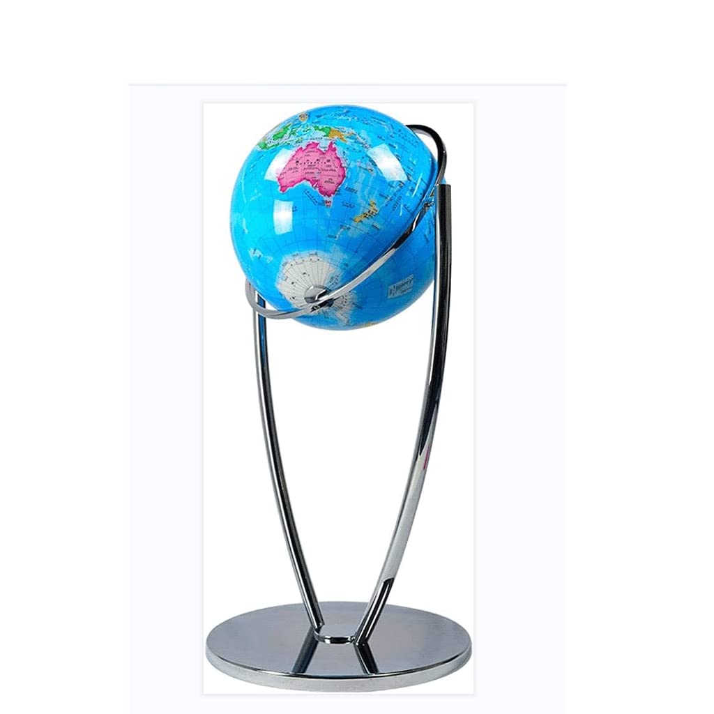 Globe, High End Floor Standing Antique with Silver Stand 720° Rotating 19.6 Inch Clear Text Marking(A)