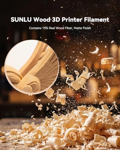 Image of SUNLU Wood PLA Filament Bundle 1.75mm 4KG, Real Wood Fiber Added 3D Printer Filament, 4 pcs 1kg Spool(2.2lbs) Natural Wood Texture & Scent, Clog-Free, Fits for Most FDM 3D Printers