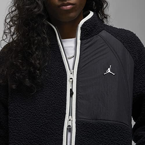 Nike Jordan Essentials Men's Full-Zip Winter Fleece (as1, alpha, m, regular, regular, Black/Sail)4