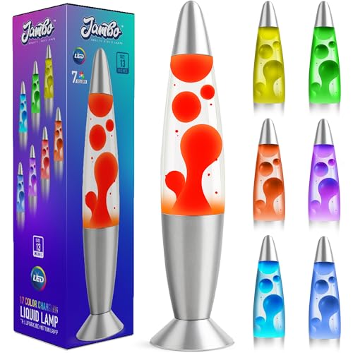 Image of JAMBO 7-Color Changing LED Motion Lamp, 13" LED Light for Kids Teens and Adults, Night Light Nightlight, Magma Lamp, Home Decor, Relaxing Light for Bedroom Living Room Office Kitchen