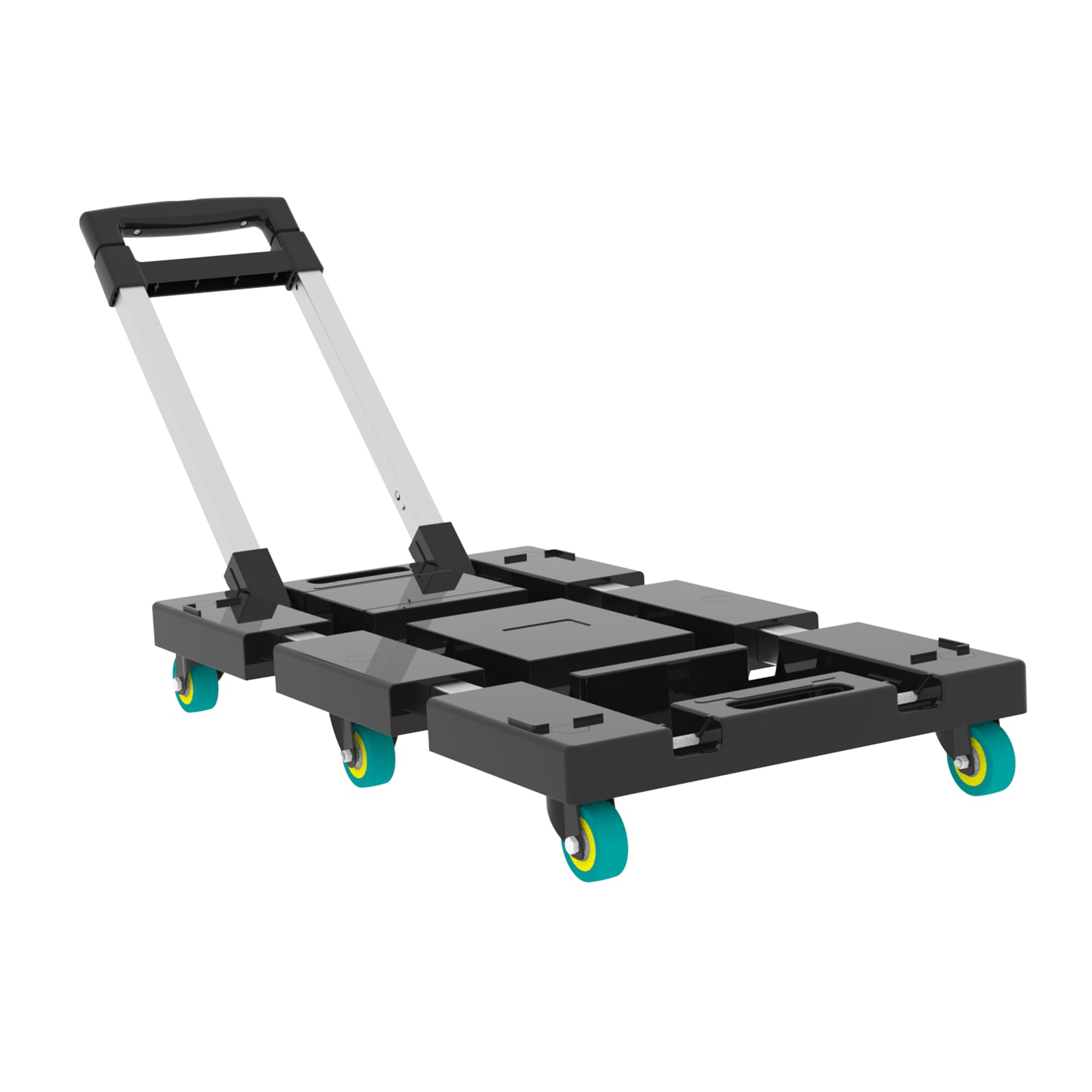 SmartEdge Folding Hand Truck 330LB, Portable Dolly Cart with 6 Wheels, Collapsible Luggage Cart with Telescoping Handle, 25.6