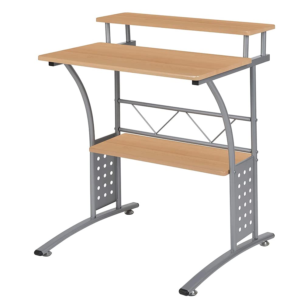 Oakestry Computer Desk with Storage Printer Shelf Reversible Home Office Desk Shelves for Home Office Workstation Computer Desk with Keyboard Tray