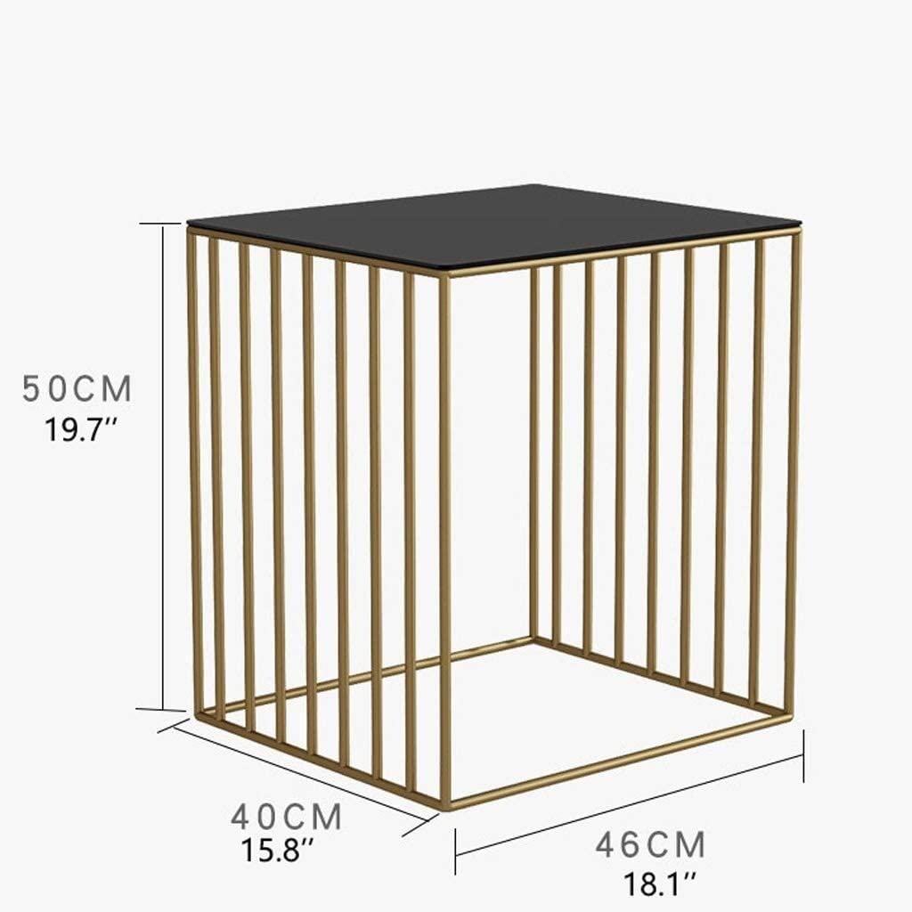 Stolik do Salonu Żelazna Sztuka Stolik Do Przechowywania Półka Kreatywna Herbata Biurko Vintage Sypialnia Salon Ultra Wąska Szafka Nocna Kawowy(Black)