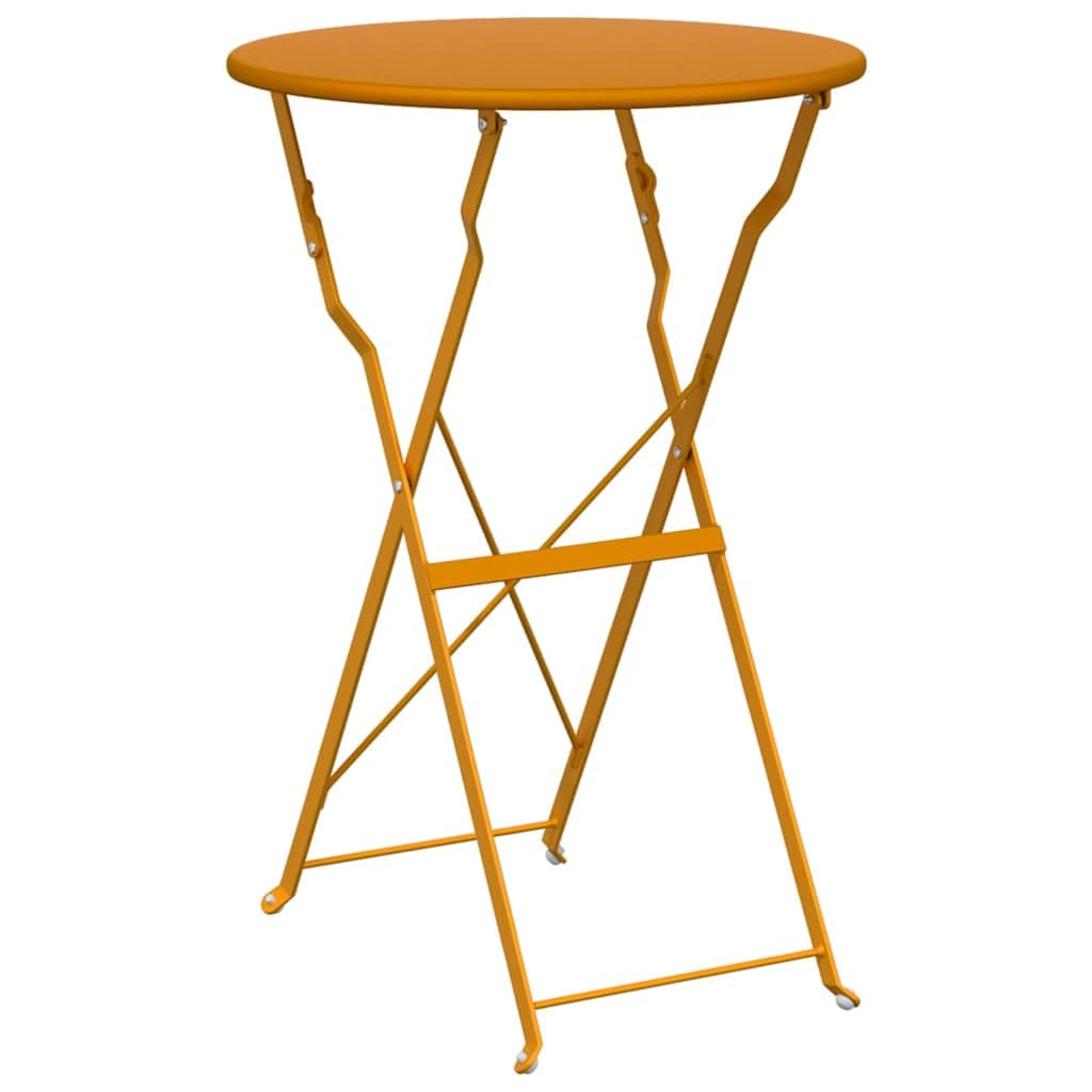 vidaXL Tavolo da bistrot Senape Ø 50 x 71 cm, Tavolo Bistro Rotondo, Moderno, Pieghevole per Giardino e terrazza, salvaspazio e Pratico per Esterni