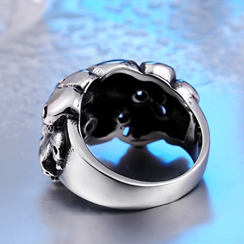 Image of Genuine Stainless Steel Ring Jewelry for Men Fashion Punk Biker Skull Rings