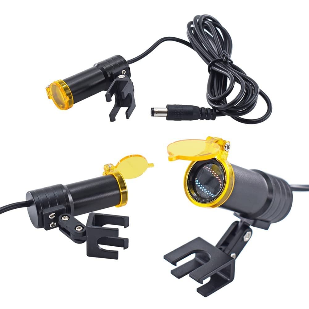 Lente d'ingrandimento binoculare per occhiali da dentista Luce da 5 W con clip, per lente d'ingrandimento dentale Lente d'ingrandimento dentale per laboratorio odontotecnico
