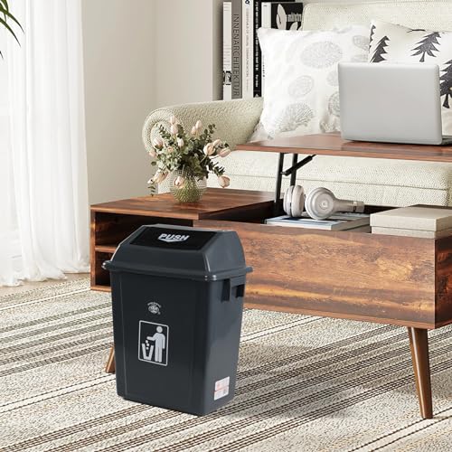 Caneca de basura rectangular de plástico 6 gal gris 4-pack miniatura 3