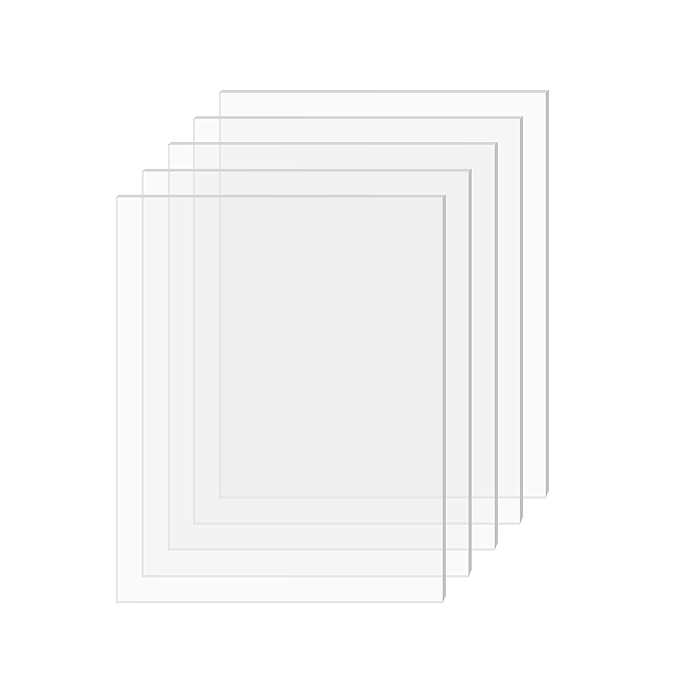 SimbaLux 透明亚克力板 - 8” x 10” 厚度 2mm (5片装)