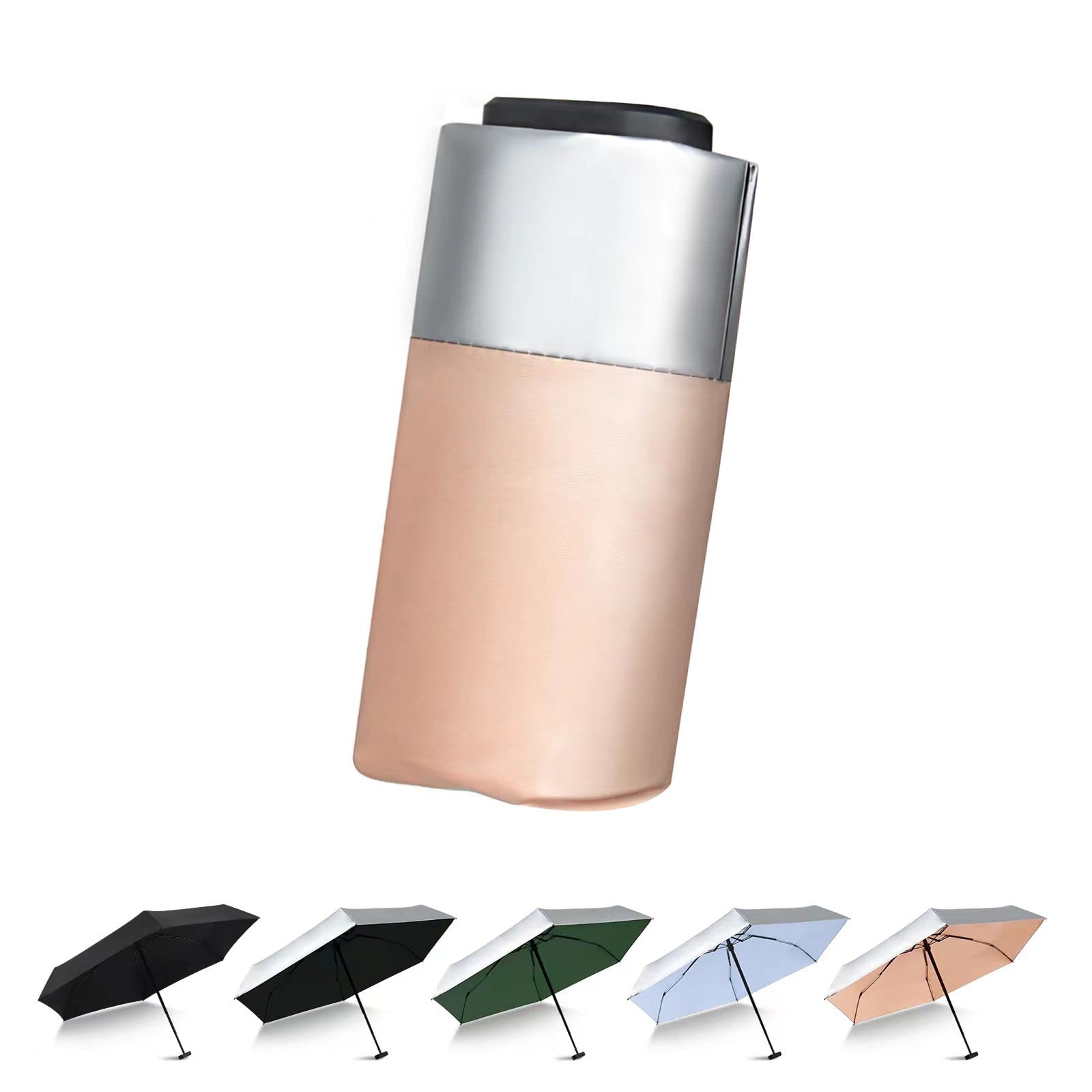 Sponsored Ad - Lejorain Small Umbrella for Purse - 5 Folding Mini Pocket Travel Umbrella Compact Lightweight for Rain & Su...