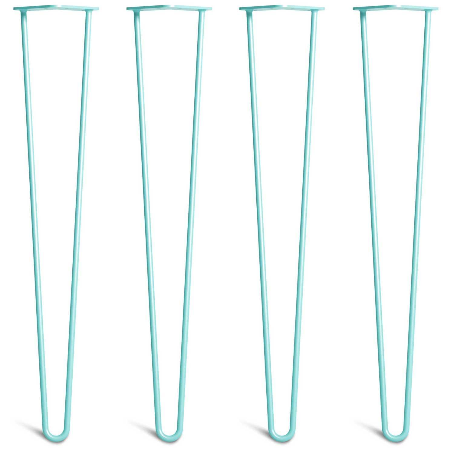 [HLC] 4 x Hairpin Table Legs – Superior Double Weld Steel Construction With Screws, Build Guide & Protector Feet Worth £8 Included! – 10mm Steel [28"/71cm,Duck Egg]