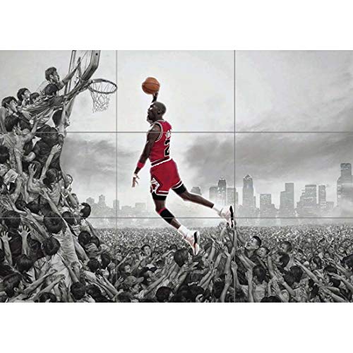 Doppelganger33 LTD Michael Jordan NBA Slam Dunk Huge Wand Kunst Multi Panel Poster drucken 47x33 Zoll